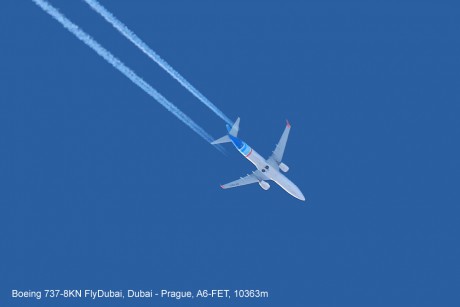 Boeing 737 FlyDubai, Dubai - Prague, 10363m